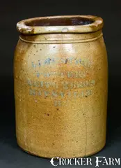 Limestone Pottery, LIMESTONE POTTERY / KEITH BRO'S / MAYSVILLE / KY Stoneware Jar, circa 1880, Stoneware