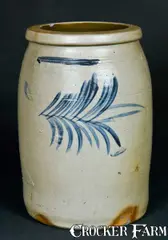 F.W. Thompson, F.W. THOMPSON / Morgantown, WV Stoneware Crock, circa 1860-1870, Stoneware