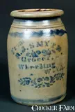 B.J. Smyth, From / B.J. SMYTH. / Grocer, / Wheeling / W. VA. Stoneware Jar, circa 1875, Stoneware