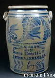Excelsior Works, EXCELSIOR WORKS / ISAAC HEWITT, JR. / RICES LANDING, PA Stoneware Crock, circa 1875, Stoneware