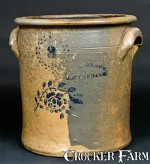 Geo. J. Black, GEO. J. BLACK / MEYERSDALE / PA Stoneware Crock, circa 1880, Stoneware
