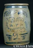 HAMILTON & JONES / GREENSBORO, PA Stoneware Crock by Hamilton & Jones, circa 1875, Stoneware, sold Oct 2009