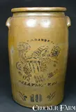 T.D. Harden, T.D. HARDEN. / PALATINE W.VA 10-Gallon Eagle Crock, circa 1875, Stoneware