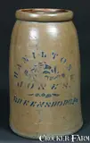 HAMILTON & JONES / GREENSBORO PA Stoneware Wax Sealer by Hamilton & Jones, circa 1875, Stoneware, sold Oct 2009
