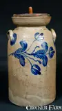 W.H. LEHEW & CO. / STRASBURG, VA Stoneware Churn by W.H. Lehew & Co., circa 1870, Stoneware, sold Oct 2009