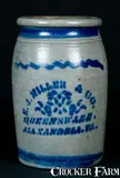 E. J. Miller, E.J. MILLER / ALEXANDRIA, VA Advertising Stoneware Jar, circa 1875, Stoneware