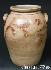 H. Glazier, H. GLAZIER / HUNTINGDON, PA Stoneware Crock w/ Manganese, circa 1840, Stoneware