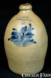 COWDEN & WILCOX / HARRISBURG, PA Stoneware Jug by Cowden & Wilcox, circa 1865, Stoneware, sold Oct 2009