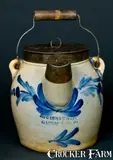 COWDEN & WILCOX / HARRISBURG. PA Stoneware Batter Pail by Cowden & Wilcox, circa 1865, Stoneware, sold Oct 2009