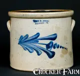 EVAN R. JONES / PITTSTON, PA Stoneware Jar by Evan R. Jones, circa 1875, Stoneware, sold Oct 2009