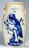 J. & E. NORTON / BENNINGTON, VT. Stoneware Churn with Pheasant Decoration by J. & E. Norton, circa 1855, Stoneware, sold Jul 2009
