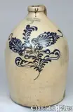 J. & E. NORTON / BENNINGTON, VT. Stoneware Jug with Floral Decoration by J. & E. Norton, circa 1855, Stoneware, sold Jul 2009