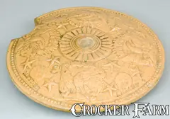 M. Tyler, M. TYLER / ALBANY Stoneware Lid with Molded Eagles, circa 1840, Stoneware