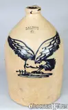 J. & E. NORTON / BENNINGTON, VT Stoneware Jug w/ Hawk Decoration by J. & E. Norton, circa 1855, Stoneware, sold Jul 2009
