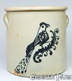 O. L. & A. K. Ballard, O.L. & A.K. BALLARD / BURLINGTON, VT Stoneware Crock with Bird Decoration