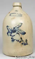 Hayes & Co., HAYES & CO. / MANCHESTER, NH, Advertising Stoneware Bird Jug, circa 1870, Stoneware