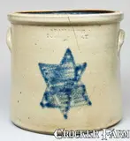 Adam Caire, ADAM CAIRE / PO'KEEPSIE, NY Stoneware Crock w/ Star, Poughkeepsie, circa 1885, Stoneware