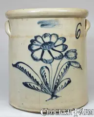 Burger & Co, BURGER & CO. / ROCHESTER, N.Y. Six-Gallon Stoneware Crock, circa 1878, Stoneware