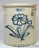 Burger & Co, BURGER & CO. / ROCHESTER, N.Y. Six-Gallon Stoneware Crock, circa 1878, Stoneware