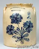 W.H. Farrar & Co., W.H. FARRAR & CO. / GEDDES, N.Y. Stoneware Jar with Floral Decoration
