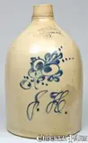 Ottman Bros. & Co., OTTMAN BRO'S. & CO. / FORT EDWARD, N.Y. Stoneware Jug with Floral Dec. and Initials