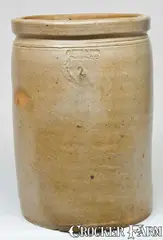 P. Hiser & Sons, P. HISER & SONS / Washington, D.C. Stoneware Crock, circa 1885, Stoneware