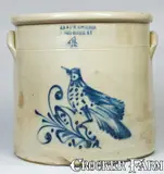 J.A. & C.W. Underwood, J.A. & C.W. UNDERWOOD / FORT EDWARD, N.Y. Stoneware Crock with Bird Decoration