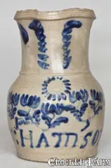 E.B. Hissong, E.B. HISSONG / CASSVILL, Cassville, Huntingdon County, PA, Stoneware Presentation Pitcher, circa 1850, Stoneware