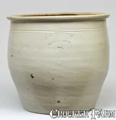J. H. Dipple, J.H. DIPPLE / LEWISTOWN, PA Stoneware Cream Jar, circa 1870, Stoneware
