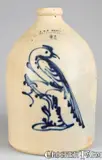 J. & E. NORTON / BENNINGTON, VT Stoneware Jug w/ Pheasant on Stump by J. & E. Norton, circa 1855, Stoneware, sold Mar 2009