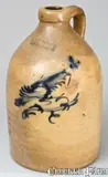 J. & E. NORTON / BENNINGTON, VT Stoneware Bird Jug by J. & E. Norton, circa 1855, Stoneware, sold Mar 2009