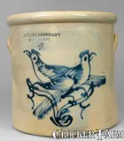 J. S. Taft & Company, J.S. TAFT & COMPANY / KEENE, NH Stoneware Crock with Double Birds, circa 1875, Stoneware