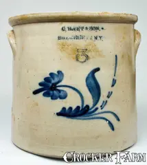 Hart & Son, C, HART & SON / SHERBURNE, NY Stoneware Crock, circa 1875, Stoneware
