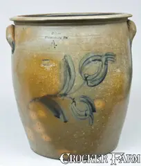 D Ack, D. ACK / MOORESBURG, PA Stoneware Jar, circa 1875, Stoneware