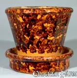 John Bell, Glazed Redware Flowerpot, Stamped Twice "JOHN BELL / WAYNESBORO."