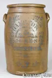 HAMILTON & JONES / GREENSBORO, PA Stoneware Crock by Hamilton & Jones, circa 1875, Stoneware, sold Mar 2009