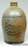 Stoneware Jug, JAS. HAMILTON & CO. / GREENSBORO, PA." by Jas. Hamilton & Co., circa 1875, Stoneware, sold Mar 2009