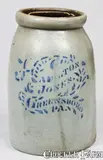 Stoneware Wax Sealer, HAMILTON & JONES / GREENSBORO, PA." by Hamilton & Jones, circa 1875, Stoneware, sold Mar 2009