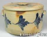 R.C.R, Stoneware Cake Crock with Lid, Stamped "R.C.R. / PHILA."