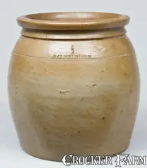 B.C. Milburn, Alexandria Stoneware Jar, Stamped "B.C. MILBURN / ALEXA.", circa 1850, Stoneware