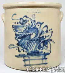 Haxstun & Co., HAXSTUN & CO. / FORT EDWARD, N.Y. Stoneware Bird Crock, circa 1880, Stoneware
