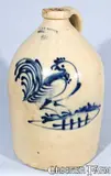 J. & E. NORTON / BENNINGTON, VT. Stoneware Rooster Jug by J. & E. Norton, circa 1855, Stoneware, sold Nov 2008