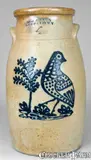 C. W. Braun, C.W. BRAUN / BUFFALO, N.Y. Stoneware Churn w/ Game Bird