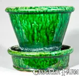 John Bell, JOHN BELL / WAYNESBORO Redware Green-Glazed Flowerpot