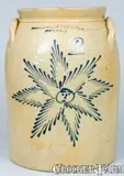 T. HARRINGTON / LYONS (NY) Stoneware Starface Crock by T. Harrington, circa 1860, Stoneware, sold Mar 2008