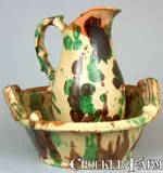 J. Eberly & Co, J. EBERLY & CO. / STRASBURG, VA Redware Wash Set, circa 1895, Redware