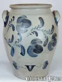 Hamilton & Co., HAMILTON & CO. / Greensboro, Western PA Stoneware Jar, circa 1860, Stoneware