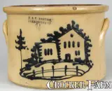J. & E. NORTON / BENNINGTON VT. Stoneware House Crock by J. & E. Norton, circa 1855, Stoneware, sold May 2007