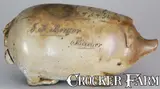 J.F. Berger, Anna Pottery Pig Bottle for "J.F. Berger / Barber", 1890, Stoneware