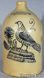 W. H. Farrar, W.H. FARRAR / GEDDES, N.Y. Stoneware Bird Jug, circa 1860, Stoneware